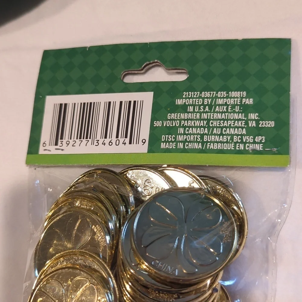 St. Patrick's Day Hat and Coins, 3 of each,